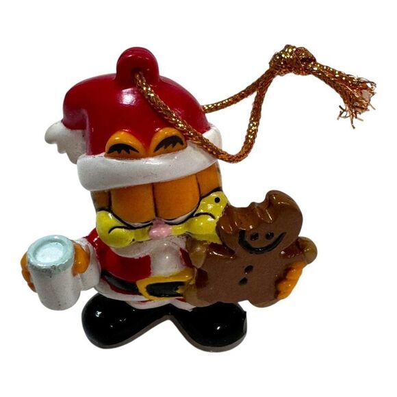 Vintage Christmas Ornament Lot With Santa Star Bell & More Beaded Garfield Retro - Picture 5 of 5